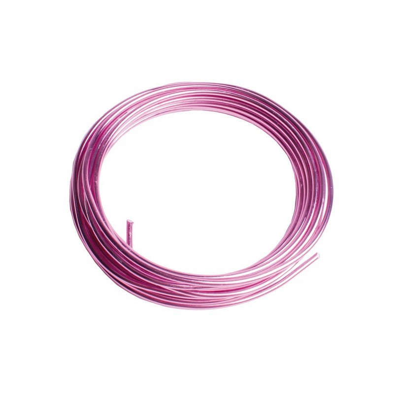 fil de fer rose clair 2mm en bobine 3m pour loisirs créatifs