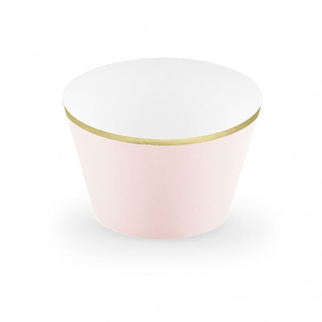 Contours à Cup Cakes Rose pâle et doré Contours à Cup Cakes Rose pâle et doré
