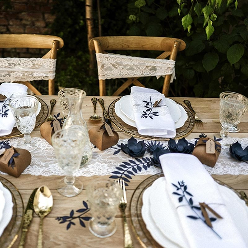 9 mètres Chemin de table 18cm de largeur en Dentelles premium