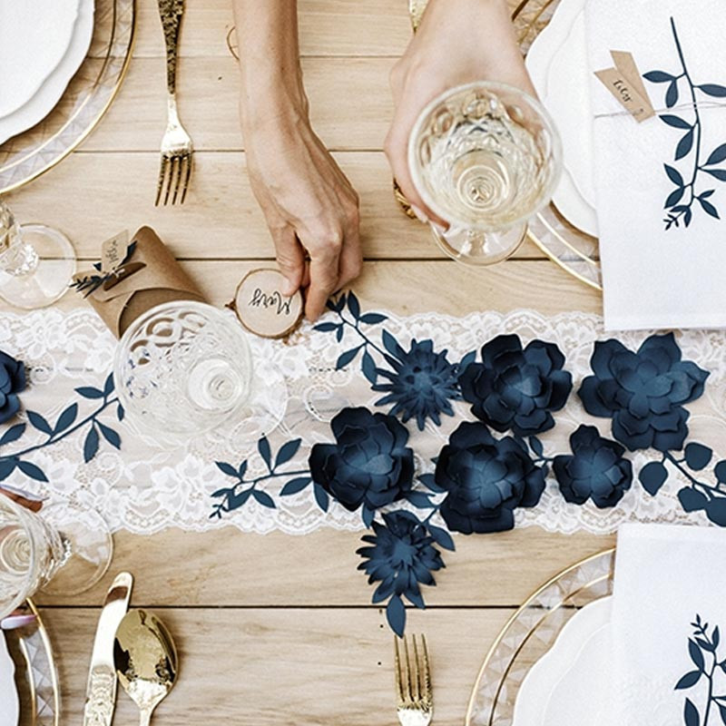 9 mètres Chemin de table 18cm de largeur en Dentelles premium