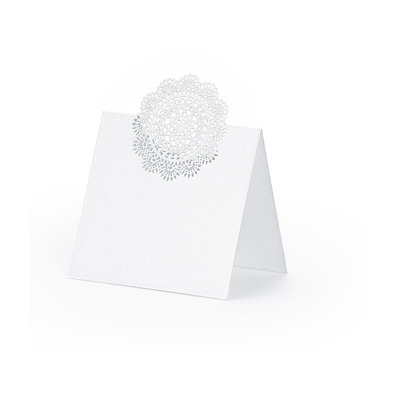 10 Etiquettes de Table avec décoration dentelée - Dentelle Collection
