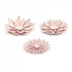 3 Fleurs en Papier à Monter Rose Vintage en Papier Décoration de Fête