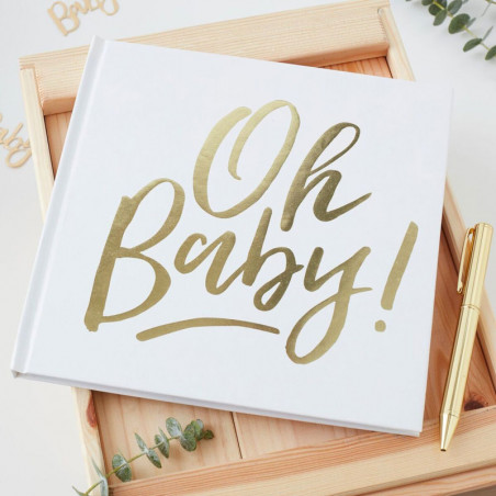 Livre d'or - Premium "Oh Baby" Blanc et doré