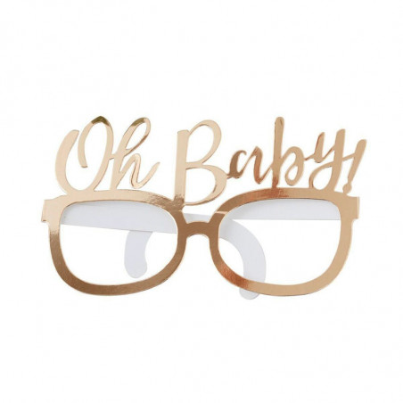 6 Paires de Lunettes Photobooth "Oh Baby" Doré