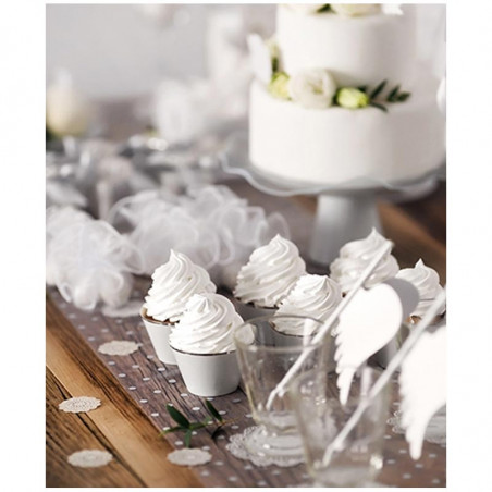 6 Contours à Cup cake gris vintage et argent