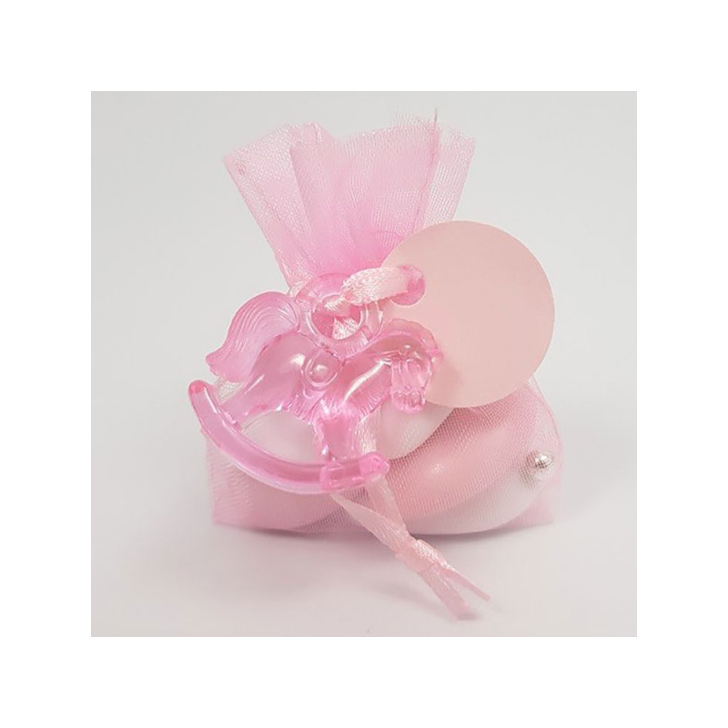 10 Sachets Ballotins Organza Rose Clair à dragées