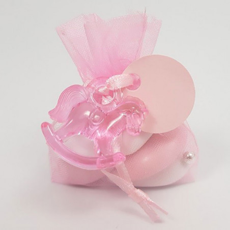 10 Sachets Ballotins Organza Rose Clair à dragées