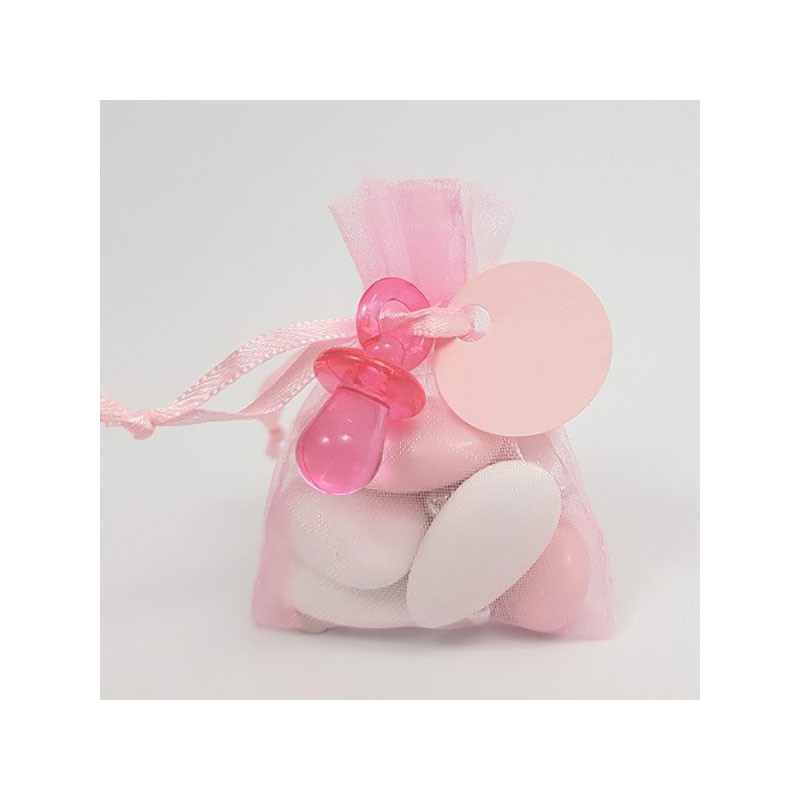 10 Sachets Ballotins Organza Rose Clair à dragées