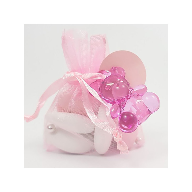 10 Sachets Ballotins Organza Rose Clair à dragées