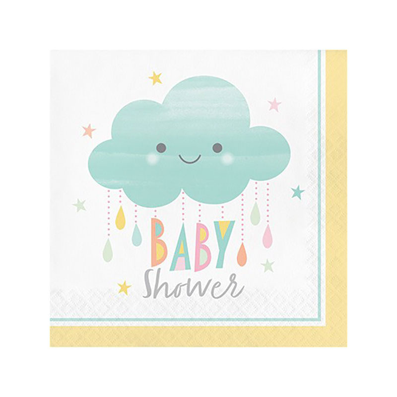 Serviettes Baby Shower thème Nuage & Soleil Pastel