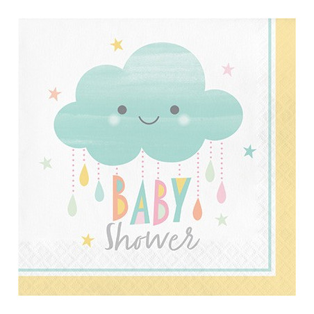 Serviettes Baby Shower thème Nuage & Soleil Pastel