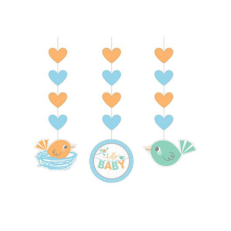 3 Guirlandes à Suspendre Hello Baby - Petit Oiseau Bleu