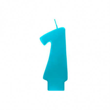 Bougie Bleu Turquoise 1 Chiffre Un - Premier Anniversaire