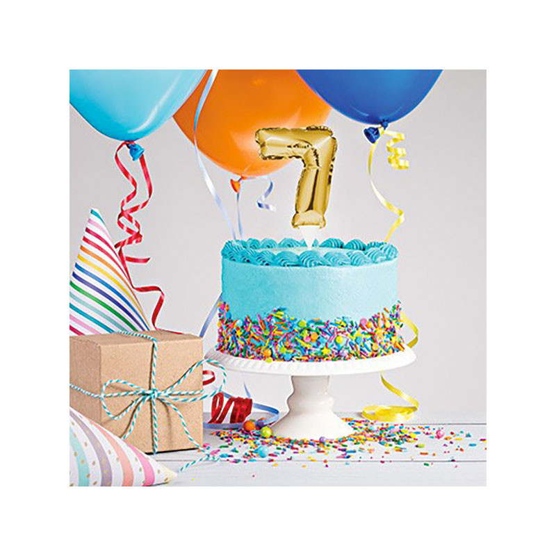 Ballon Chiffre Eternel Dore Decoration Pour Gateau 7 Sept Sur Pique