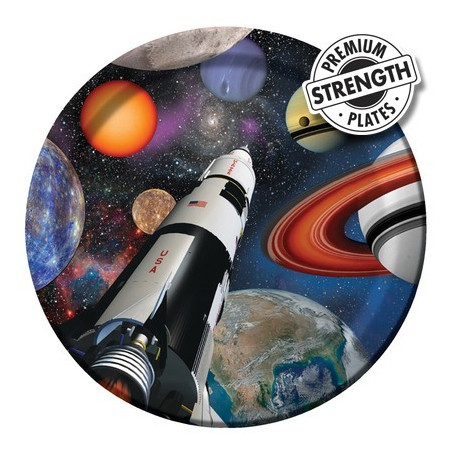 Grandes Assiettes Premium - Anniversaire Astronaute & Espace