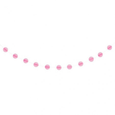 Guirlande Mini Boules Alvéolées - Rose clair