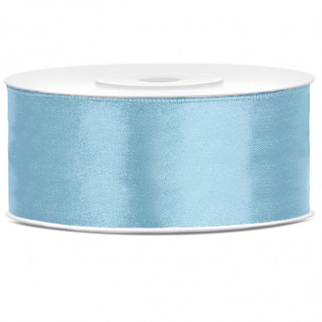 Ruban 25mm Satin Bleu Pastel 25m