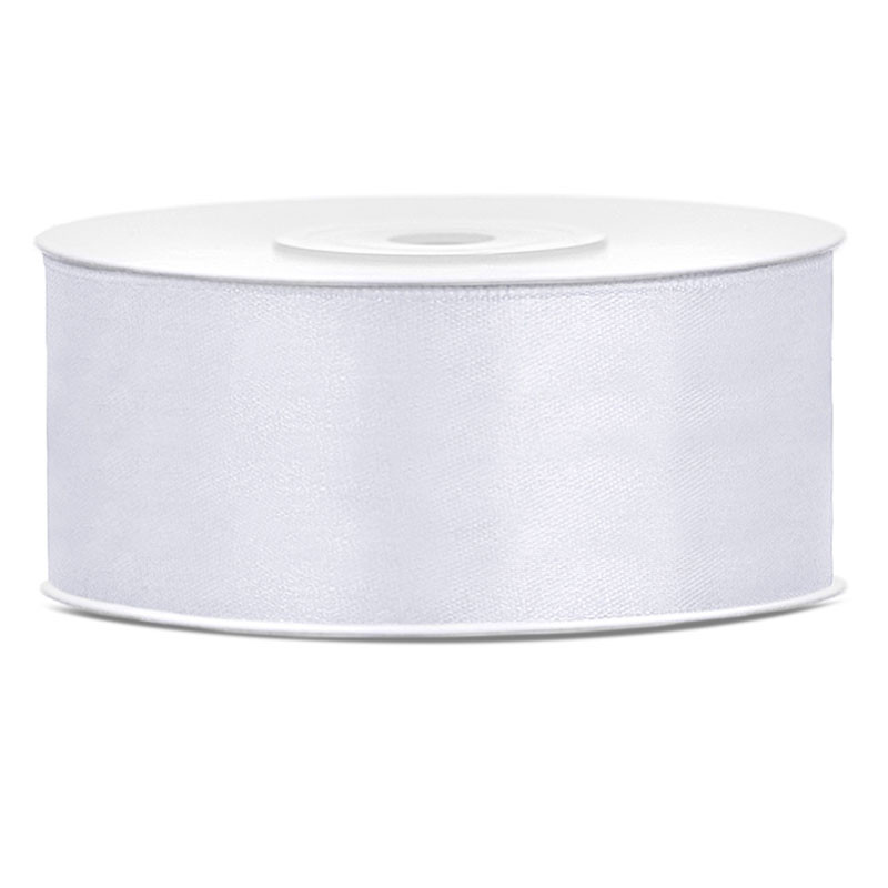 Bobine Ruban Large Satin Blanc 25mm