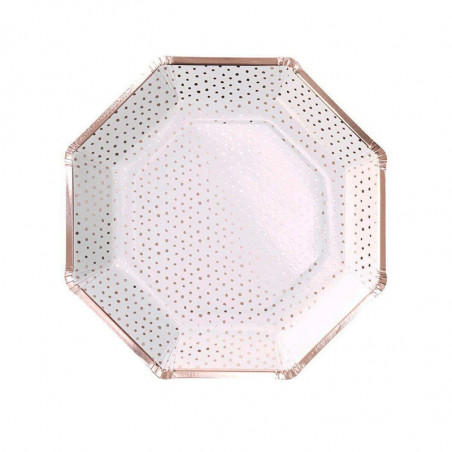 Grandes Assiettes à Pois Rose Gold - Rose Cuivré