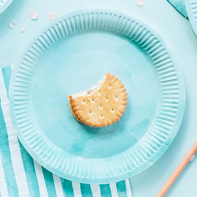 20 serviettes en papier bleu aquarelle - Bleu Pastel