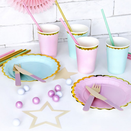 Petites Assiettes Rose Pastel & Doré - Candy Party