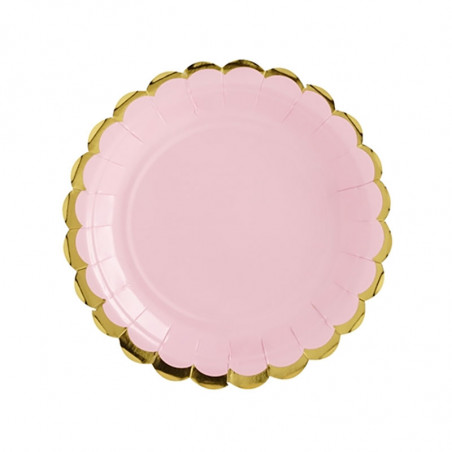 Petites Assiettes Rose Pastel & Doré - Candy Party