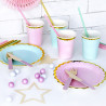 Petites Assiettes Vert Pastel et Doré - Vaisselle jetable