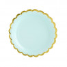 Petites Assiettes Vert Pastel et Doré - Vaisselle jetable