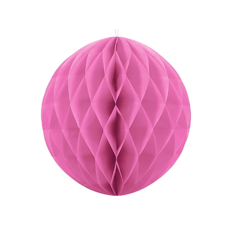 Grande Boule Alvéolée Papier Rose 30cm à l'unité