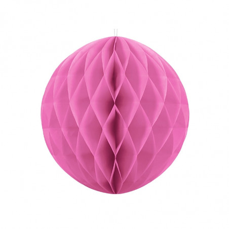 Grande Boule Alvéolée Papier Rose 30cm à l'unité