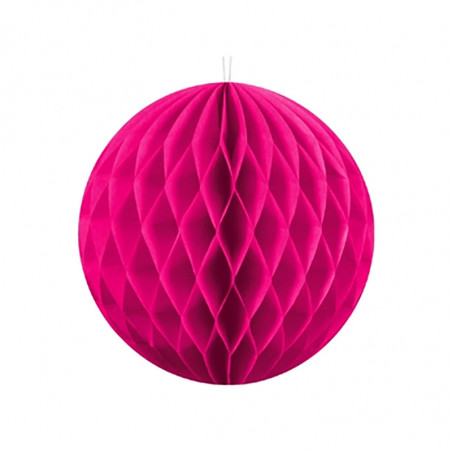 Mini Boule Alvéolée Papier Rose Fushia 10cm à l'unité