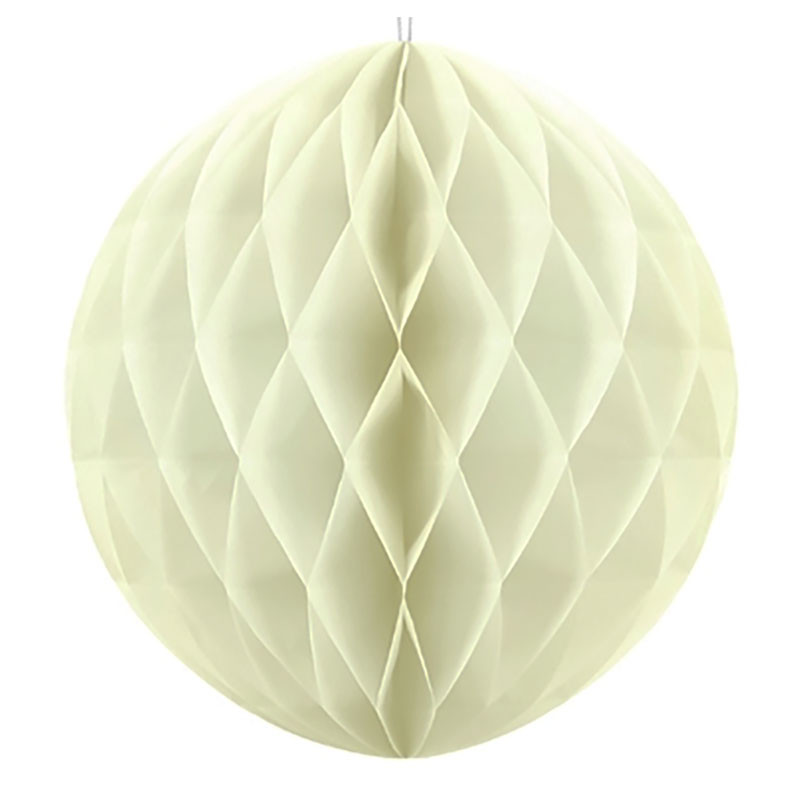 Boule Alvéolée Papier Ivoire 20cm à l'unité