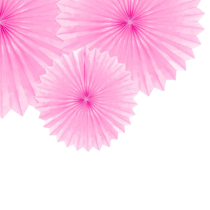 3 Grandes Rosaces Rose Clair en Papier de soie Décoration de Fête