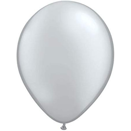 100 Mini Ballons Latex Argent Fête - 5 pouces 12cm