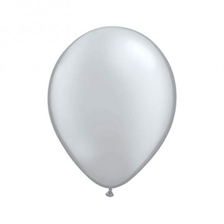 100 Mini Ballons Latex Argent Fête - 5 pouces 12cm