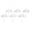 Piques Cup Cakes Voiture Premier Anniversaire Glitter Argent