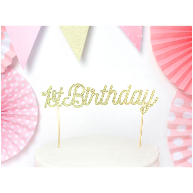 Decoration Premier Anniversaire Glitter Happy Birthday Dore Decoration Premier Anniversaire Glitter Happy Birthday Dore