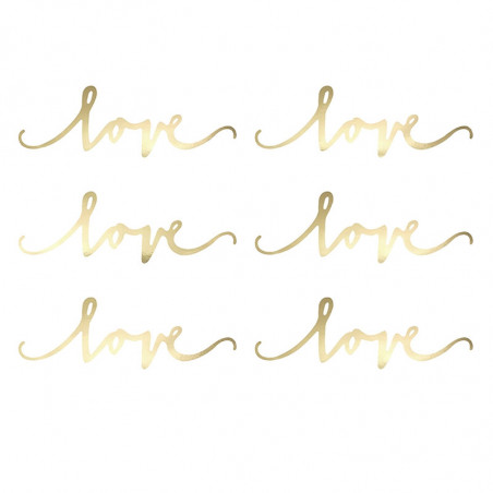 Love Doré en Papier Brillant - Décoration de table