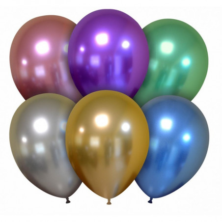 8 Ballons Gonflables Latex Doré Fête