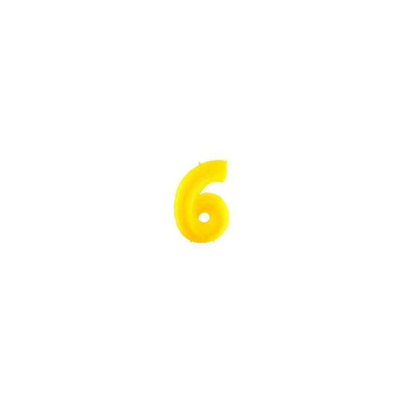 ballon alu géant chiffre 6 six jaune pour fêter un anniversaire