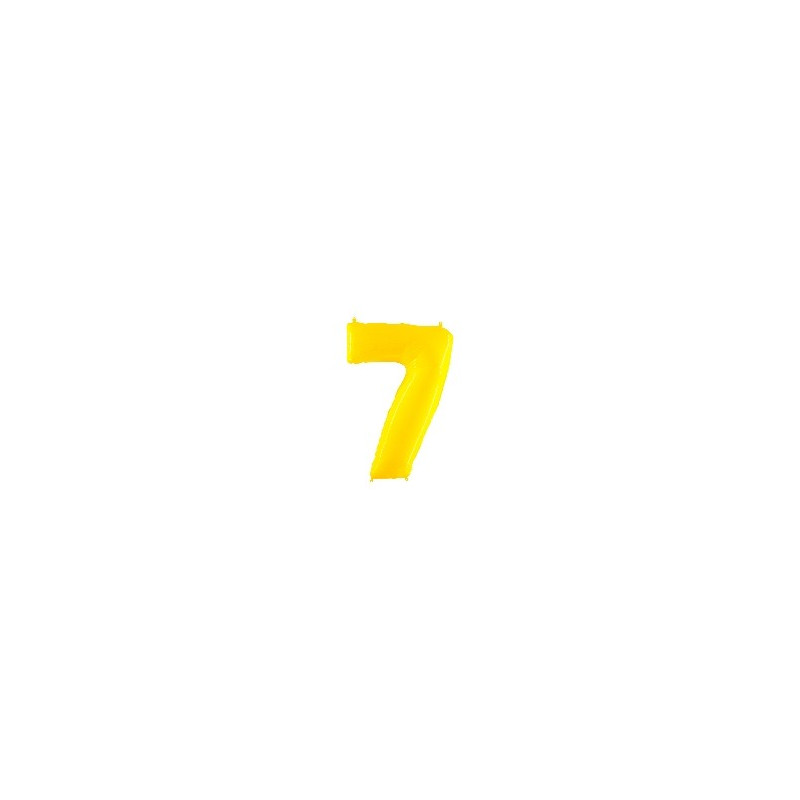 ballon alu géant chiffre 7 sept jaune pour fêter un anniversaire