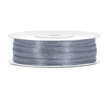 Ruban Satin 3mm Argent 50 mètres en rouleau