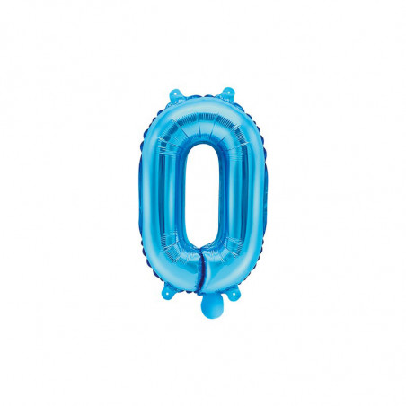 Ballon 35cm Alu Bleu Chiffre Zéro Fête d'Anniversaire enfant