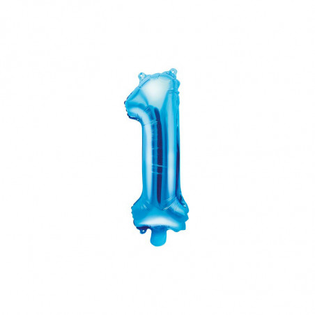 Ballon 35cm Alu Bleu Chiffre Un Fête d'Anniversaire enfant