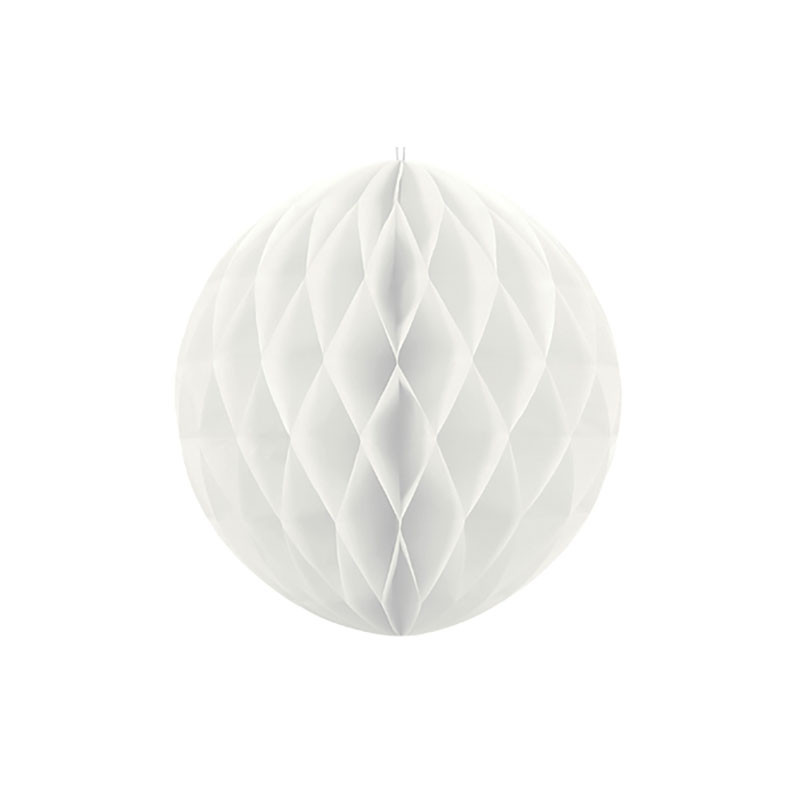 Grande Boule Papier Alvéolé Blanc 30cm à l'unité