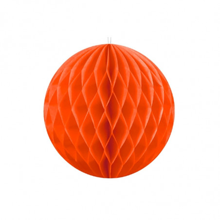 Grande Boule Alvéolée Papier Orange 30cù