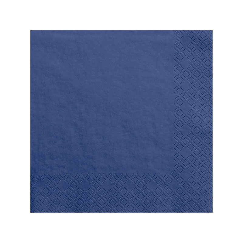 Grandes Serviettes Cocktail Papier Carré Bleu Marine Vaisselle Jetable de Fête