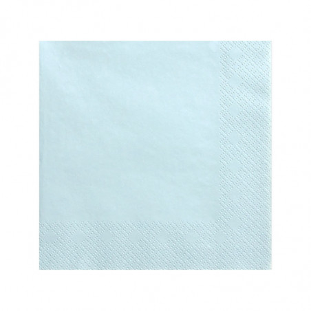 Grandes Serviettes Papier Bleu Pastel Vaisselle Jetable de Fête