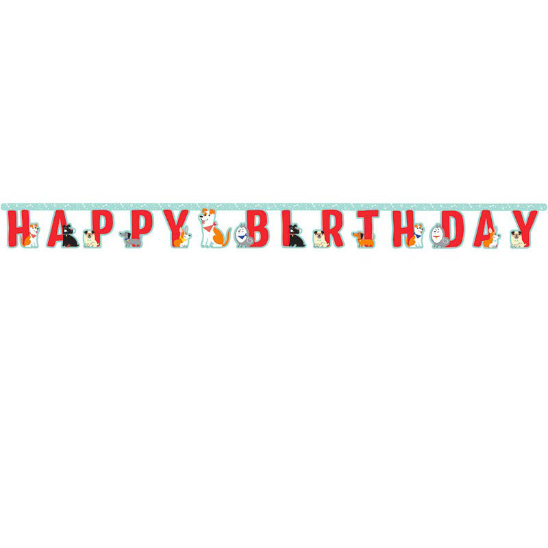 Banderole Happy Birthday Thème Chiens - Anniversaire et Fête