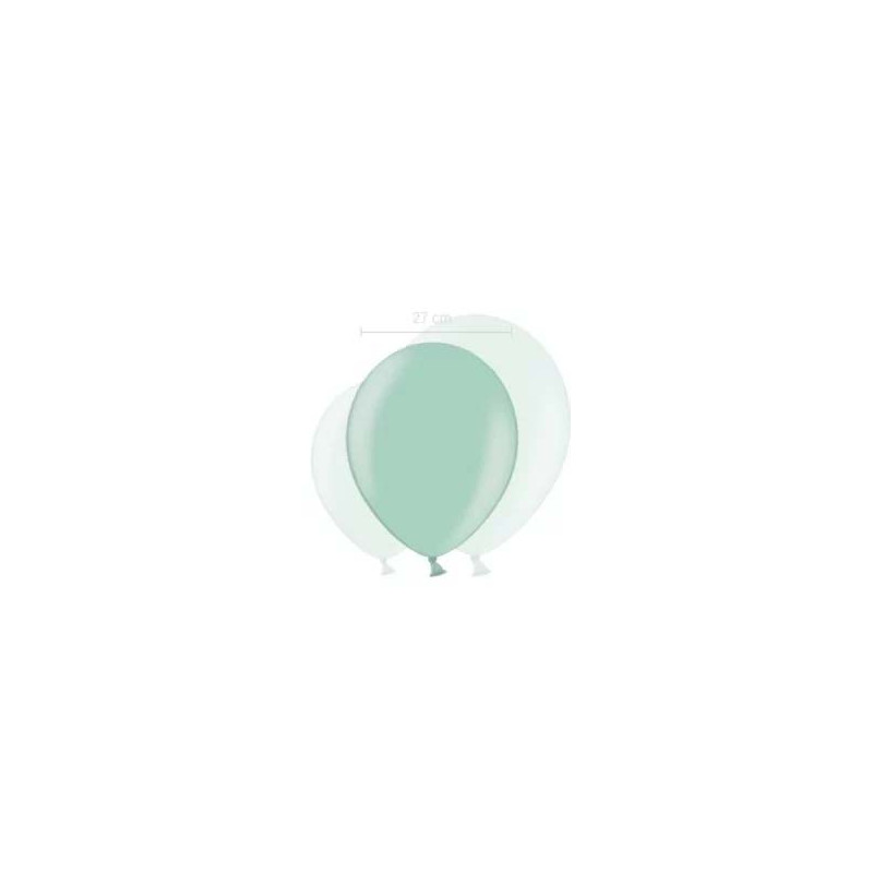 8 ballons Vert Mint Pastel et Blanc